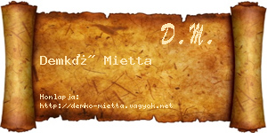 Demkó Mietta névjegykártya